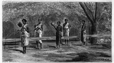 Le tecelage dans les Indes: preparation des fils de la chaine (operation de l