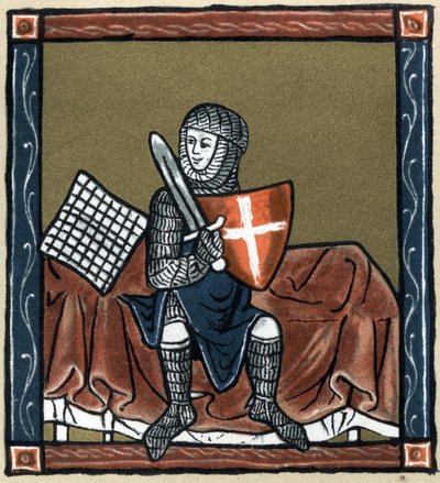 Lenda Arthurian: o cavaleiro Gauvain na cama mágica. Em "Geschichte der Franzosischen Literatur", de Hermann Suchier de Unknown artist