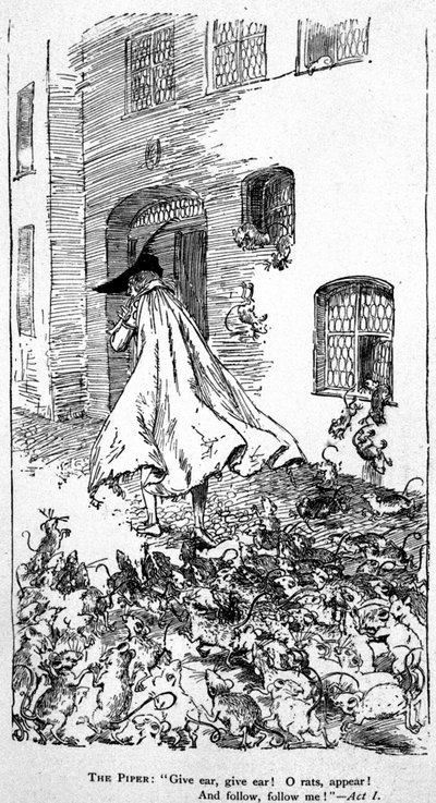 Lenda de "A flauta de Hamelin". de Unknown artist