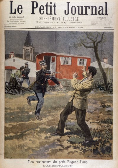 Os sequestradores do pequeno Eugene Loup: a prisão - no "Le Petity Journal" de 13/11/1898 de Unknown artist