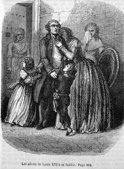 As faltas de Luís XVI à sua família (a Maria Antonieta e a Luís XVII). de Unknown artist