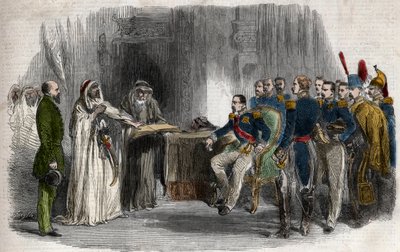 Libertação de Abd-el-Kader por Napoleão III do castelo de Amboise de Unknown artist