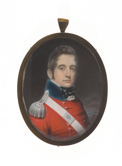 Tenente Charles Augustus Elderton (1789-1841), 9ª Infantaria Nativa de Madras, 25 de Fevereiro de 1811 (miniatura em marfim) de Unknown artist