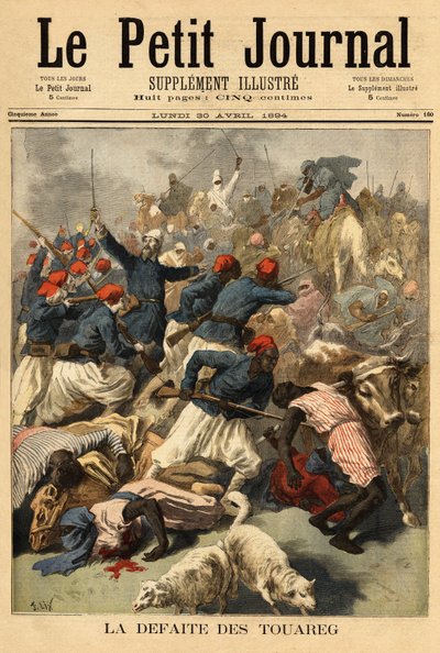 Tenente-Coronel Joseph Joffre (1852-1931), comandante das forças francesas no Sudão (Sudão francês, actual Mali), apresentou em 23 de Março de 1894, as tribos tuaregue "Tengereguif" entre os lagos de Goro e Fati - Tenente-Coronel Joseph Joffre de Unknown artist