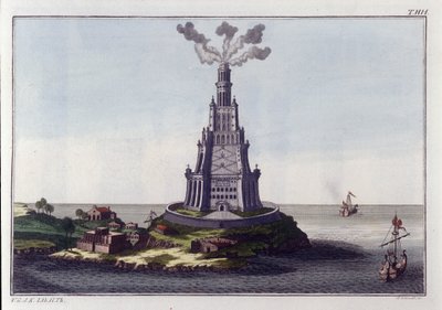 Farol de Alexandria. Gravura do início do século XIX. de Unknown artist