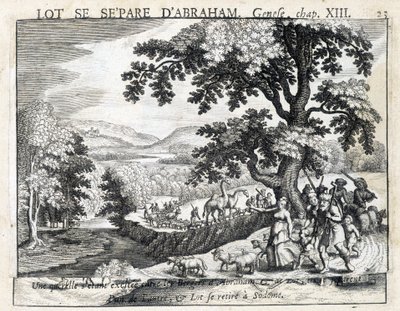 Loth separa de Abraão - Bíblia, gravura de Unknown artist