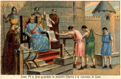 Luís VI concedeu o primeiro Chartre à comuna de Laon em 1128. de Unknown artist