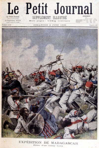 Madagascar Expedition: take of a camp hova - no "Le Petite Journal" de 02/06/1895 de Unknown artist