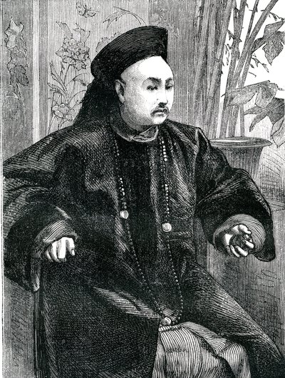 Mandarim Tchung Hao (Chung How), gravura de 1868 de Unknown artist