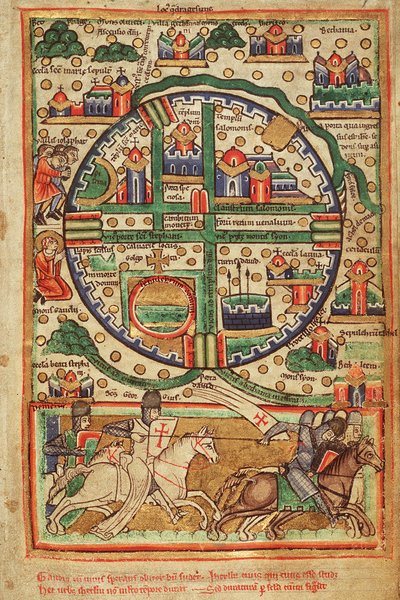 Mapa de Jerusalém Crusader de Unknown artist