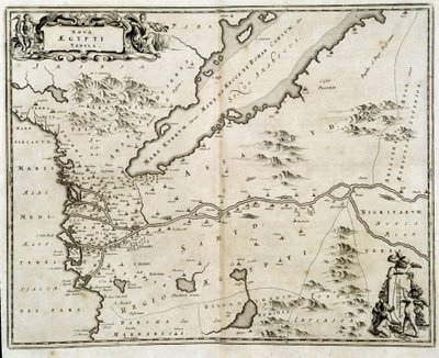 Mapa do Egito - gravura por Dapper de Unknown artist