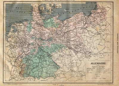 Mapa da Alemanha em 1891 - Mapa da Alemanha em 1891 - de Unknown artist