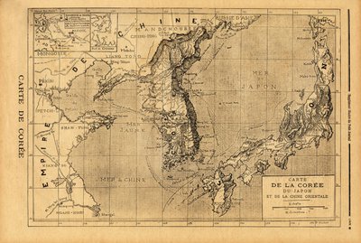 Mapa da Coreia, Japão e China Oriental. Gravura no "Le petit journal" 3/09/1894. Coleção da Selva. de Unknown artist