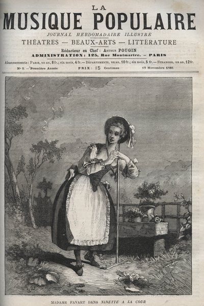 Marie Justine Benoite Duronceray (Madame Favart) em "Ninette a la cour ou le Caprice amoureux" - comédia em três actos e verso, melee d
