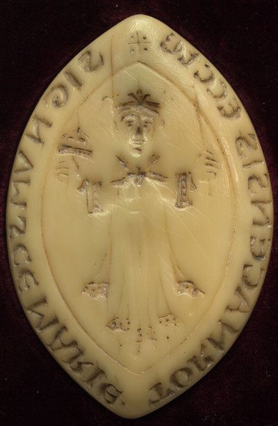 Matriz do selo do capítulo de Tournai. Usado desde o século XII. Com a imagem do rei merovigiano Chilpéric (marfim). de Unknown artist