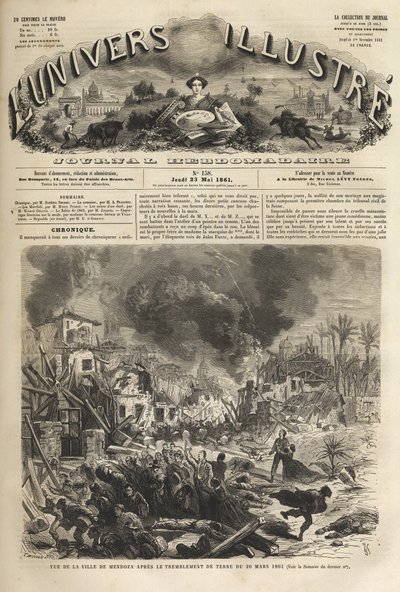 Mendoza, Argentina - Terremoto de 1861 - Seisme de 1861 a Mendoza - Argentina - 20 de março de 1861 - O Universo Ilustrado em 1861 - de Unknown artist