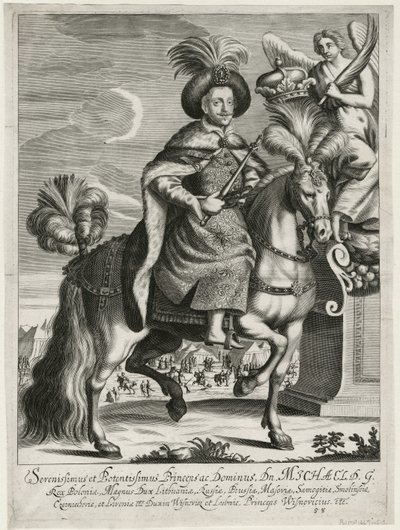 Michal Korybut Wisniowiecki (1640-1673), Rei da Polónia e Grão-Duque da Lituânia - Anónimo - c. 1670 - Gravura em cobre - 36,5x27,2 - Colecção Privada de Unknown artist