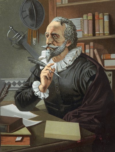 Miguel de Cervantes, escritor espanhol (1547 - 1616) depois de hombres y Mujeres celebres. Barcelona 1877. de Unknown artist