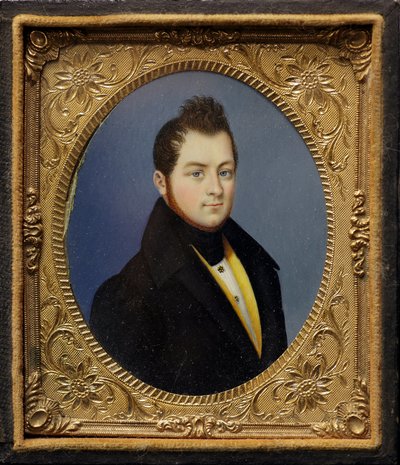Retrato em miniatura de Camillo Benso, Conde de Cavour (pintura de Unknown artist