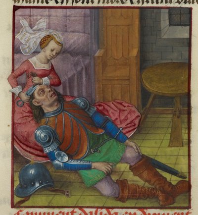 Miniatura de Delilah cortando o cabelo de Sansão de 