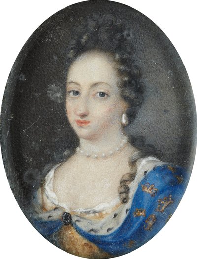 Miniatura da Rainha Ulrika Eleonora, a Velha da Suécia, c.1680 (guache no pergaminho) de Unknown artist