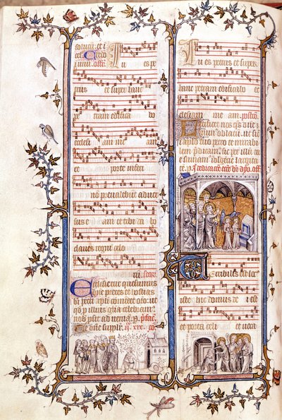 Missal de Saint Denis, por volta de 1350. Miniaturas representando Clotaire (Clothaire) e Dagobert. de Unknown artist