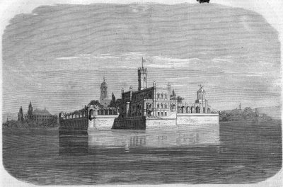 Castelo de Montfort no Lago Constança, na Alemanha. Gravura em "O Universo Ilustre". de Unknown artist