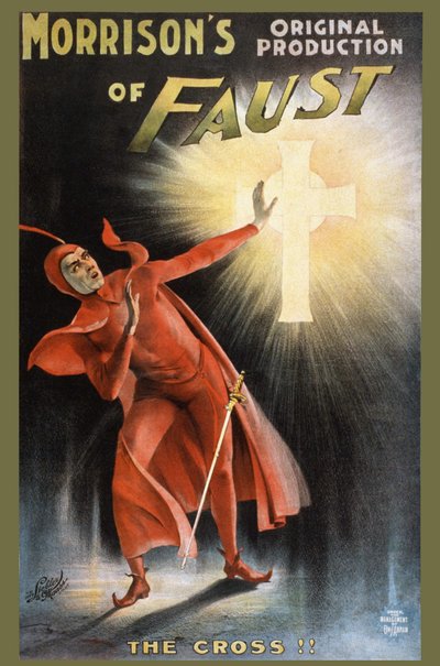 Morrison produção original de Fausto - a cruz! - poster para uma peça de teatro sobre Fausto: "la Croix" de Unknown artist