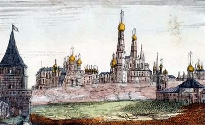 Moscovo, o Kremlin. Gravura do século XIX. de Unknown artist
