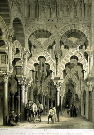 Capela moçárabe na Catedral de Córdoba (antiga mesquita) - na "Espanha artística e monumental de locais e monumentos famosos da Espanha" por Don Genaro Perez de Villa de Unknown artist