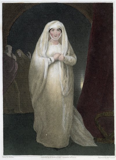 Sra. Siddons, no papel de Lady Macbeth na peça "Macbeth" de Shakespeare, deb. Século XIX de Unknown artist