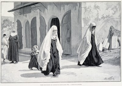 Mulheres muçulmanas na Bósnia. Em Tour du monde 1/1896. de Unknown artist