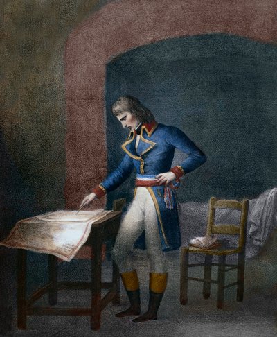 Napoleão I Bonaparte (1769-1821) no forte carre d