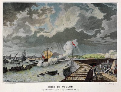 Batalha Naval: Cerco de Toulon 19/12/1793 - em "As batalhas navais de Napoleão". de Unknown artist
