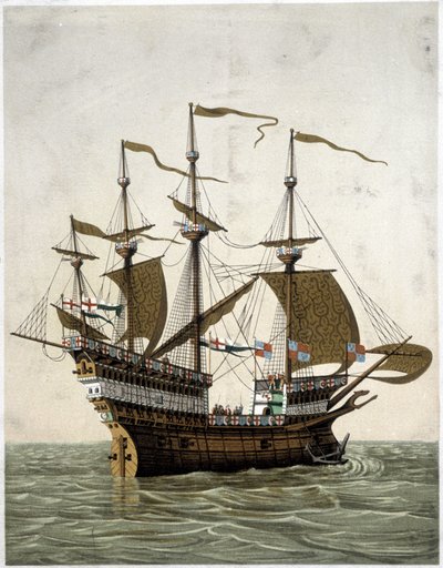 Nave de Henrique VIII (1520) da Inglaterra - de acordo com J. Holbein de Unknown artist