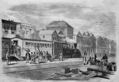 Nova Granada (atual Colômbia): Aspinwall Railway, ponto de partida do transistmo ao Istmo do Panamá. em "The Illustrated Universe", 7/04/1866. de Unknown artist