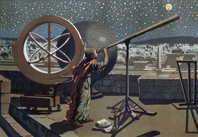 O hipparchus do Nicee. (Hipparkhos) no Observatório de Alexandria Astrónomo Grego (em Bythinia, século II a.C.) depois de "La Ciencia y sus Hombres" de Louis Figuier. Barcelona 1881 de Unknown artist