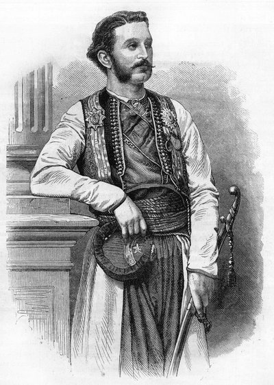 Nicholas I (1841-1921), em 1869. Príncipe de Montenegro, então Rei de Montenegro. de Unknown artist