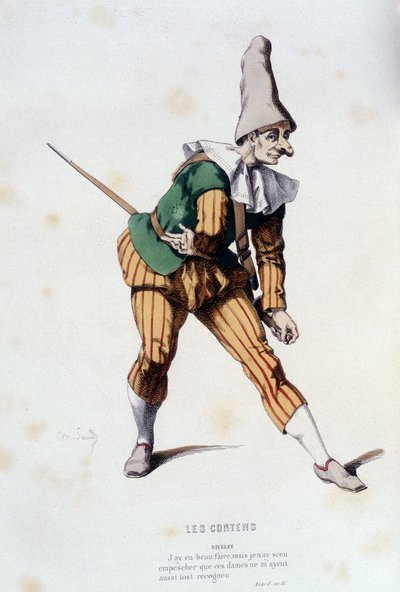 Nivelet em "les contens" (de Odet de turnèbe em 1584), em "le theatre francais au 16 eme et 17 eme ecle anterieur à Moliere" de Edouard Fournier. de Unknown artist