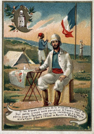 Oficial da Missão Marchand. Cromolitografia do século XIX de Unknown artist