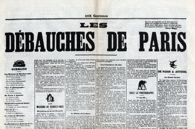 Um dos jornais "Les debauches de Paris", do final do século XIX. de Unknown artist
