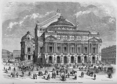Ópera Garnier em 1867. de Unknown artist
