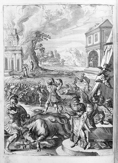 Ovide (Ovidius) - ilustração para o livro 15 - (P. Ovidii Nasonis Metamorphose libri XV um notis TH. Farnabii.) nota de Thomas Farnaby (Farnabia) (1575-1647) de Unknown artist