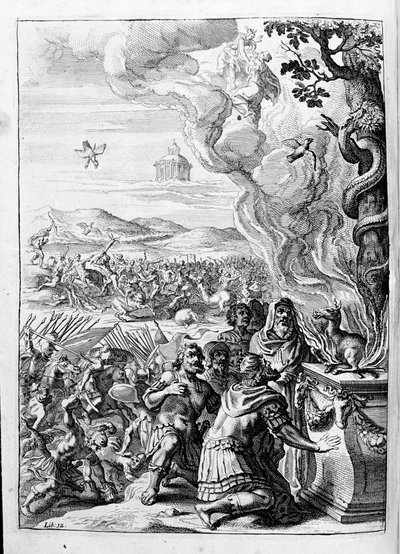 Ovide (Ovidius) - ilustração para o livro 15 - (P. Ovidii Nasonis Metamorphose libri XV um notis TH. Farnabii.) nota de Thomas Farnaby (Farnabia) (1575-1647) de Unknown artist