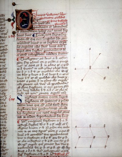 Página de um manuscrito de "Os Elementos da Geometria" de Euclides, matemático do século III a.C. ¿ de Unknown artist