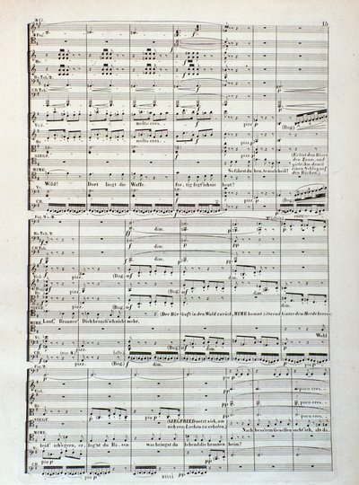 Página da partitura de Siegfried, ópera de Wagner de Unknown artist