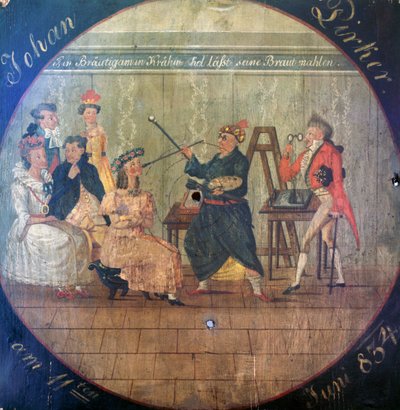 Pintor com modelos (alvo pintado) de Unknown artist