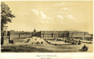 Palácio de Versailles, vista para o jardim em 1857. de Unknown artist