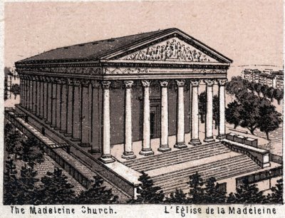 Paris, França: vista da Igreja Madeleine. in "O mundo ilustra 168 vistas" Sem data (final do século XIX) de Unknown artist