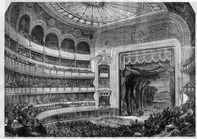 Interpretação de uma ópera: 2º acto de "Dom Quixote" de Henri Boulanger, de Miguel de Cervantes no Teatro-Lyrique em Paris - Gravação em "Le Journal Illustre de Unknown artist